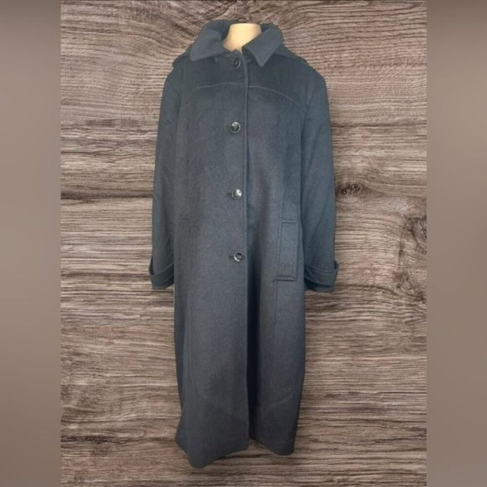 Jones New York Wool Blend Hooded Long Coat